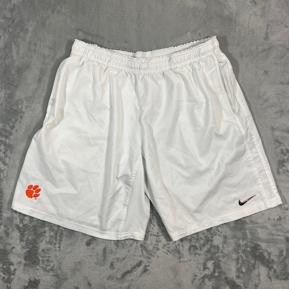 Nike Court Clemson Tigers Tennis Shorts Mens XL White Woven Dri-FIT Made in 2011